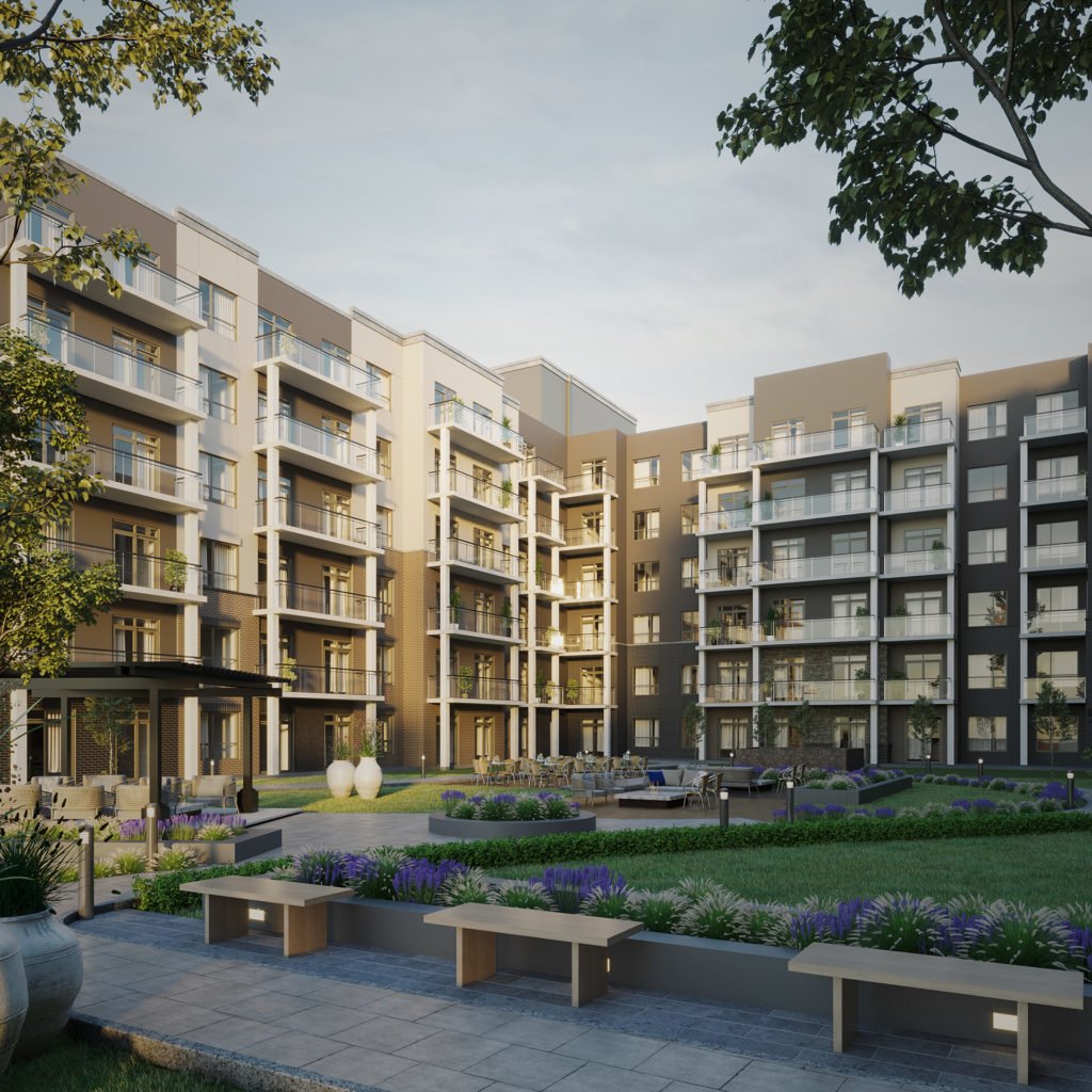 residential courtyard rendering